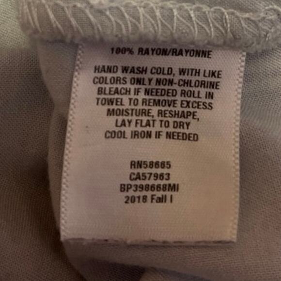 Nordstrom BP Blue White Striped Short Sleeve Tie Hem Cropped Blouse Top Size L - Picture 4 of 4